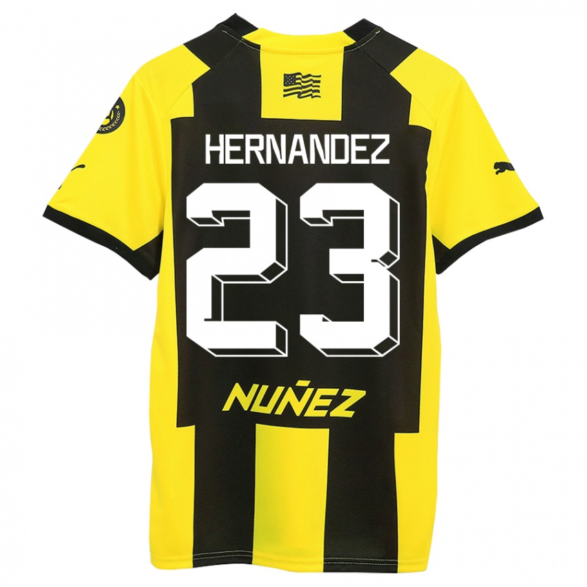 Kinderen Abel Hernández #23 Geel Zwart Thuisshirt Thuistenue 2023/24 T-Shirt