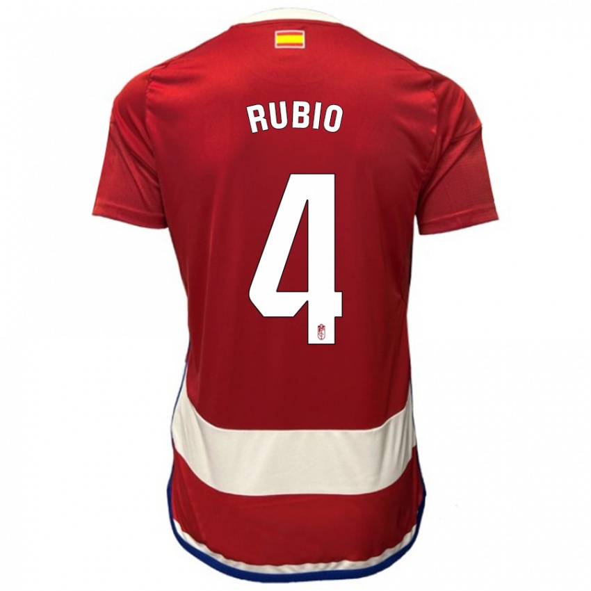 Kinderen Miguel Rubio #4 Rood Thuisshirt Thuistenue 2023/24 T-Shirt