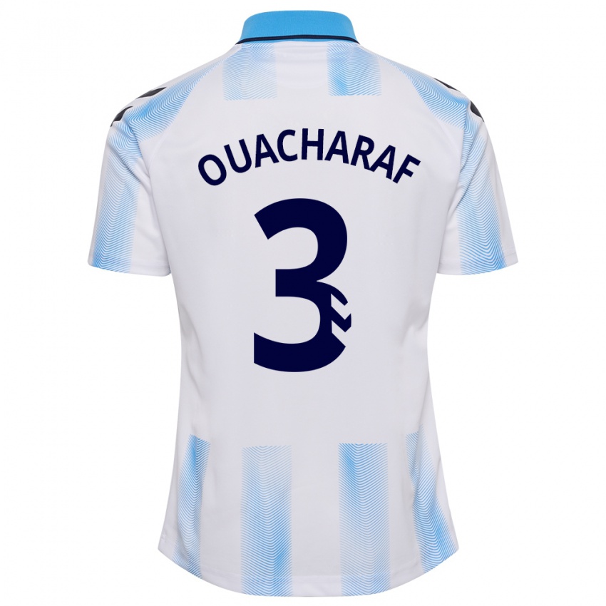 Kinderen Bilal Ouacharaf #3 Wit Blauw Thuisshirt Thuistenue 2023/24 T-Shirt