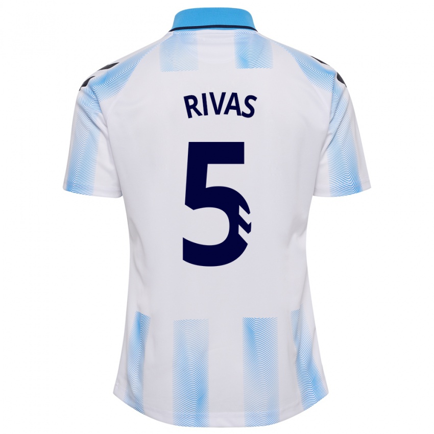 Kinderen Juande Rivas #5 Wit Blauw Thuisshirt Thuistenue 2023/24 T-Shirt