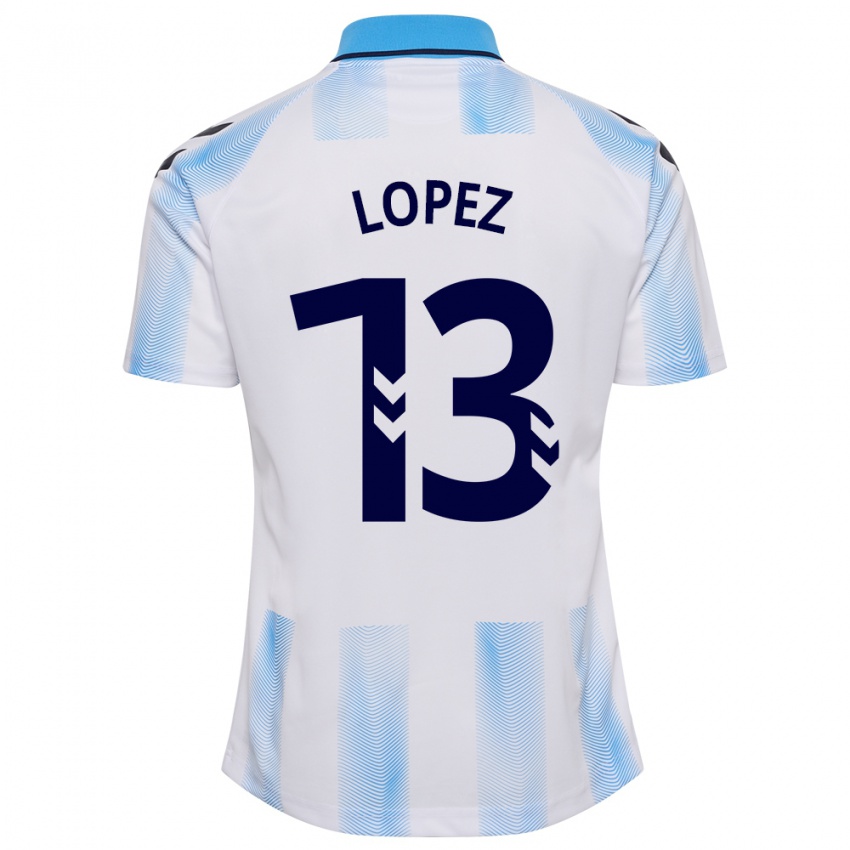 Kinderen Carlos López #13 Wit Blauw Thuisshirt Thuistenue 2023/24 T-Shirt