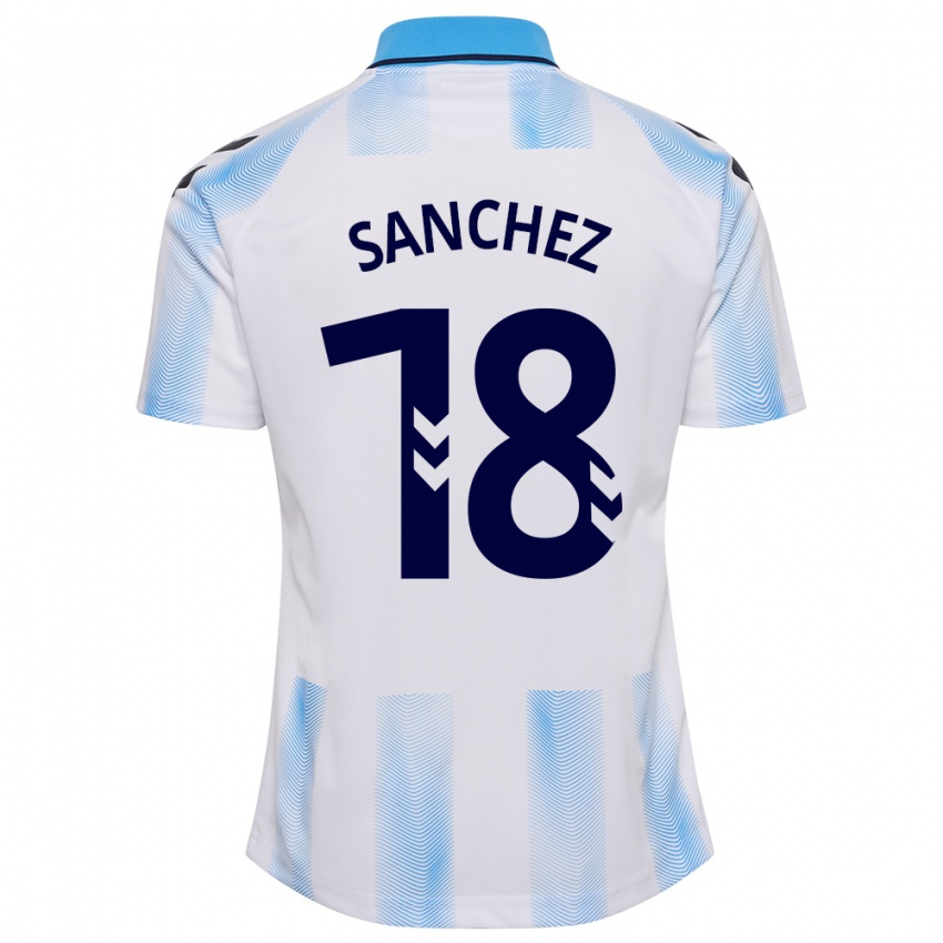 Kinderen Dani Sánchez #18 Wit Blauw Thuisshirt Thuistenue 2023/24 T-Shirt