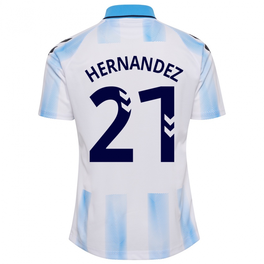 Kinderen Juan Hernández #21 Wit Blauw Thuisshirt Thuistenue 2023/24 T-Shirt