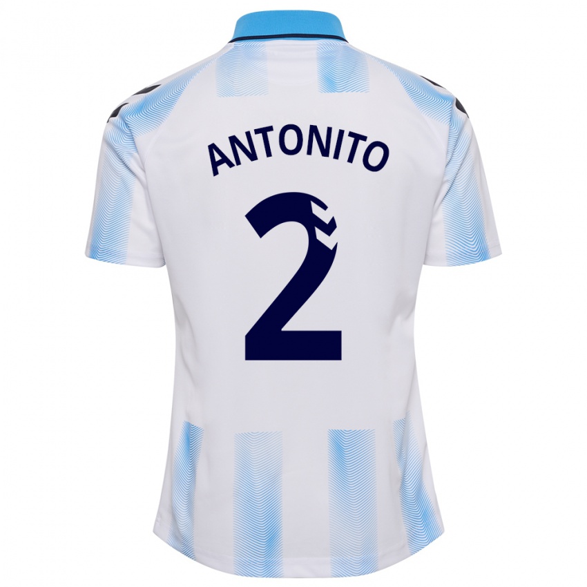 Kinderen Antoñito #2 Wit Blauw Thuisshirt Thuistenue 2023/24 T-Shirt