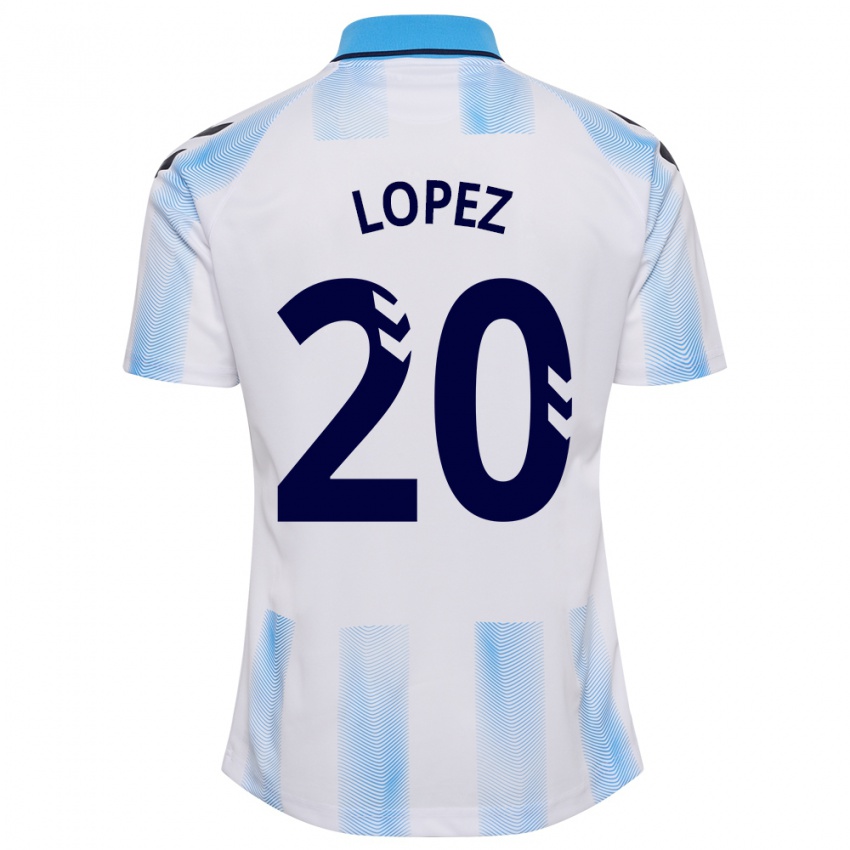 Kinderen Adri López #20 Wit Blauw Thuisshirt Thuistenue 2023/24 T-Shirt