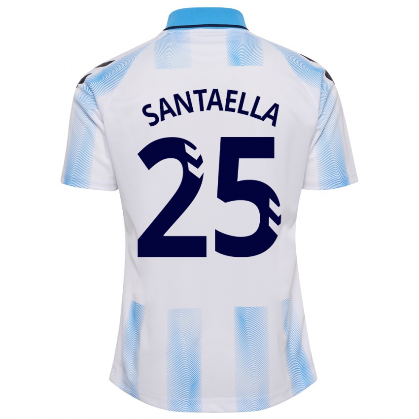 Kinderen Miguel Ángel Santaella #25 Wit Blauw Thuisshirt Thuistenue 2023/24 T-Shirt