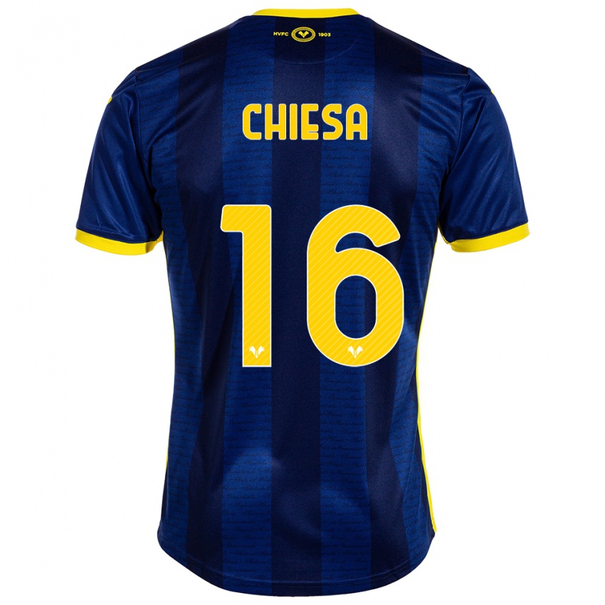 Kinderen Mattia Chiesa #16 Marine Thuisshirt Thuistenue 2023/24 T-Shirt