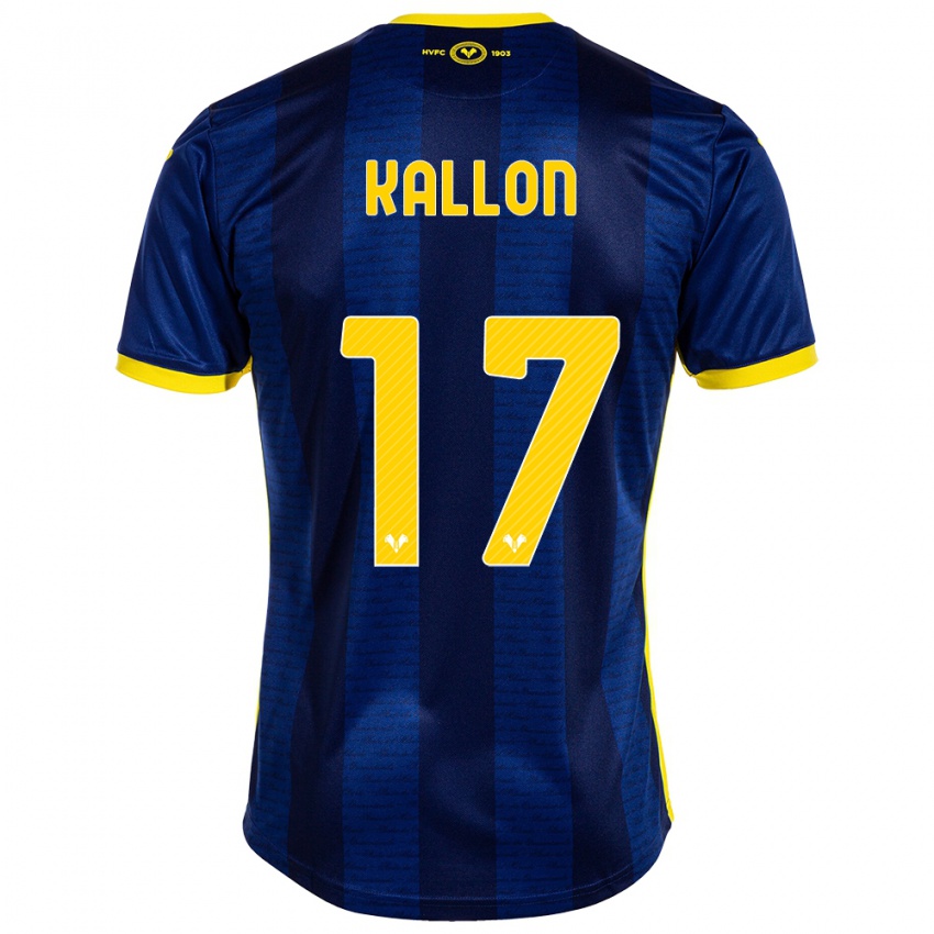 Kinderen Yayah Kallon #17 Marine Thuisshirt Thuistenue 2023/24 T-Shirt