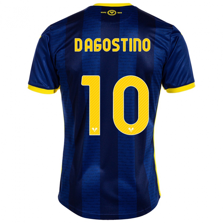 Kinderen Samuele D'agostino #10 Marine Thuisshirt Thuistenue 2023/24 T-Shirt