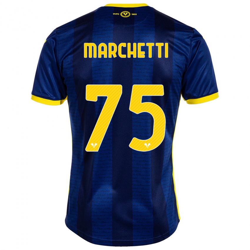 Kinderen Nicolò Marchetti #75 Marine Thuisshirt Thuistenue 2023/24 T-Shirt