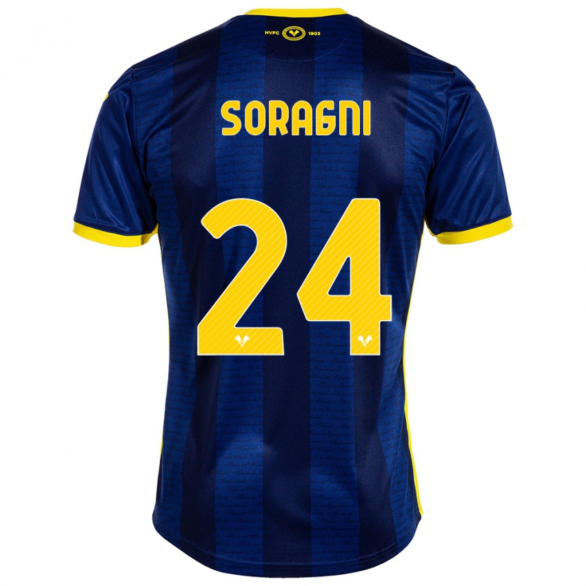 Kinderen Alberto Soragni #24 Marine Thuisshirt Thuistenue 2023/24 T-Shirt