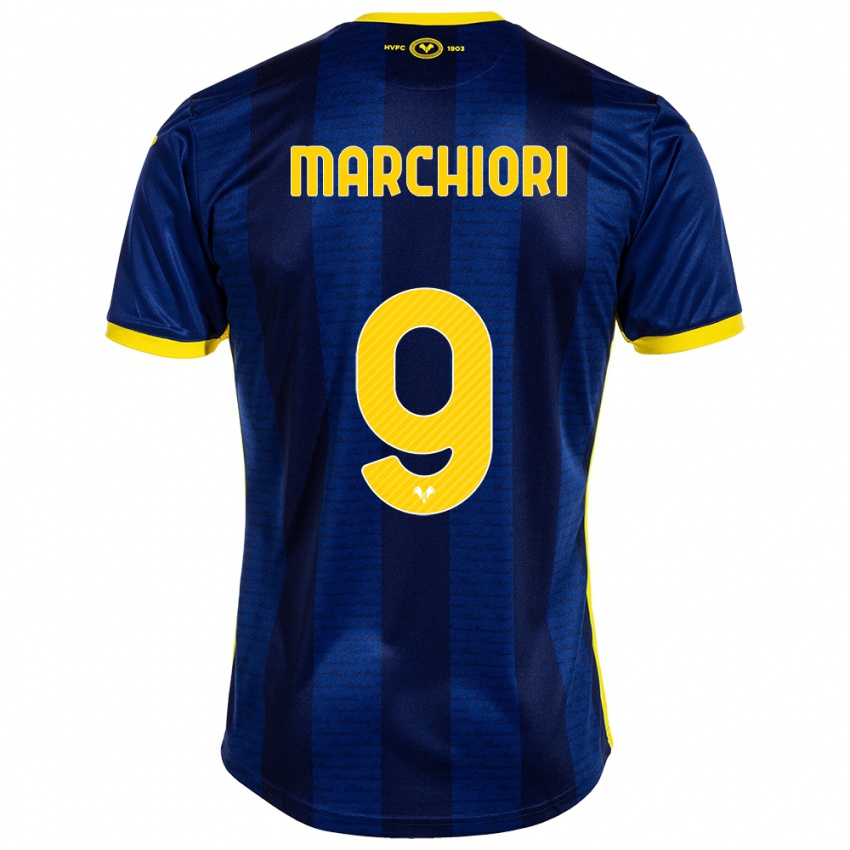 Kinderen Giorgia Marchiori #9 Marine Thuisshirt Thuistenue 2023/24 T-Shirt