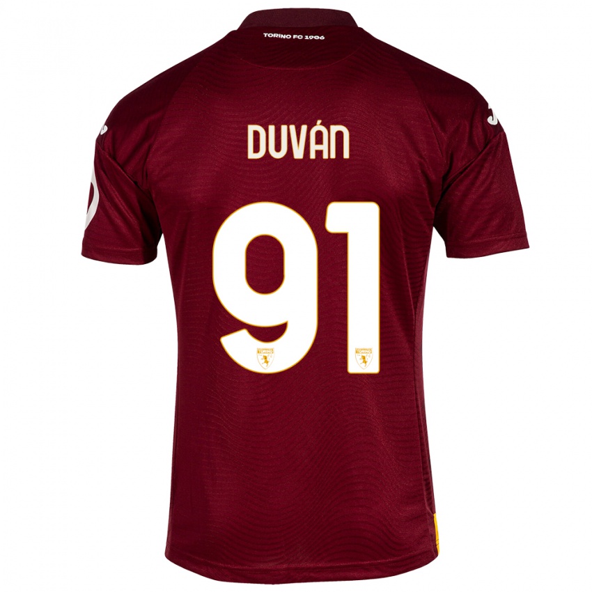 Kinderen Duván Zapata #91 Donkerrood Thuisshirt Thuistenue 2023/24 T-Shirt