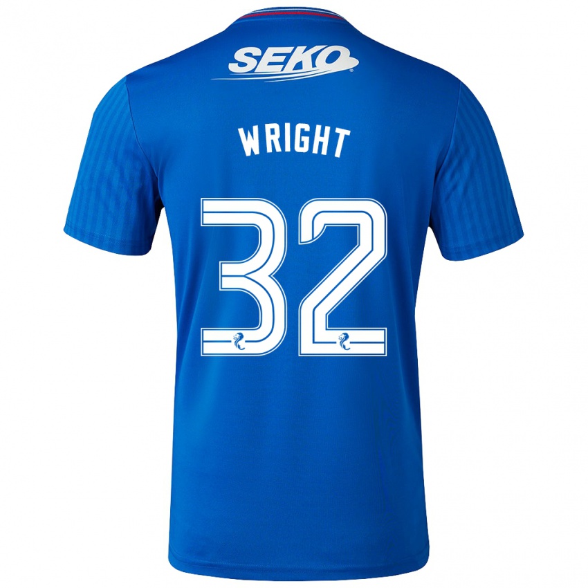 Kinderen Kieran Wright #32 Blauw Thuisshirt Thuistenue 2023/24 T-Shirt