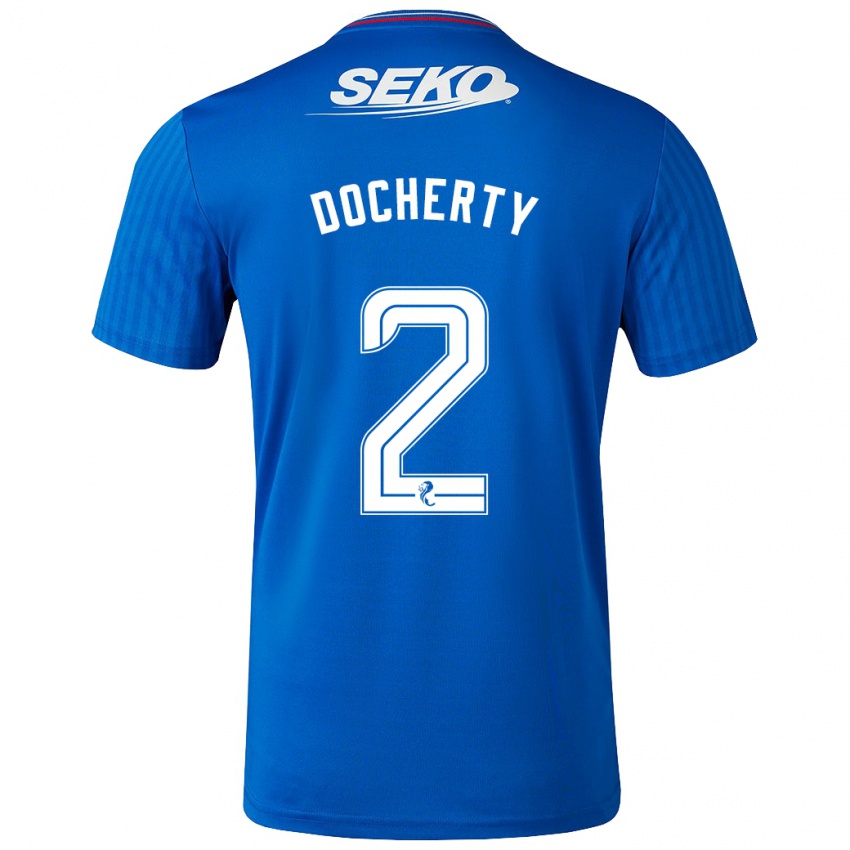 Kinderen Nicola Docherty #2 Blauw Thuisshirt Thuistenue 2023/24 T-Shirt