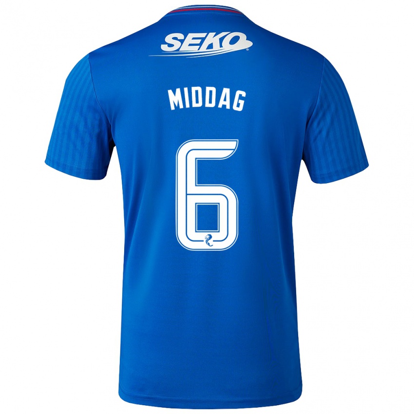 Kinderen Tessel Middag #6 Blauw Thuisshirt Thuistenue 2023/24 T-Shirt