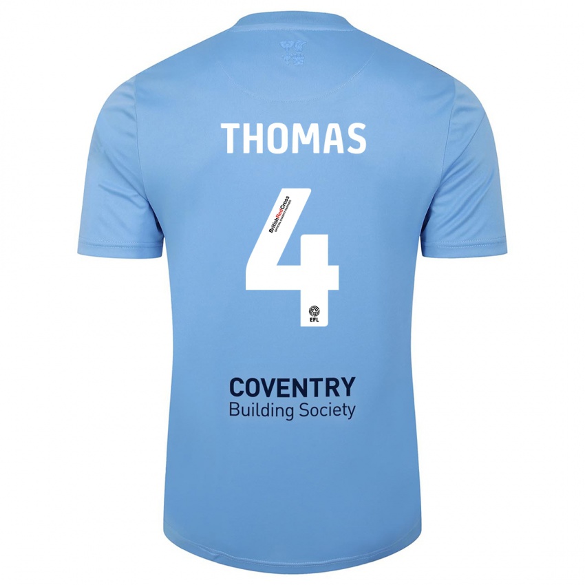 Kinderen Bobby Thomas #4 Hemelsblauw Thuisshirt Thuistenue 2023/24 T-Shirt