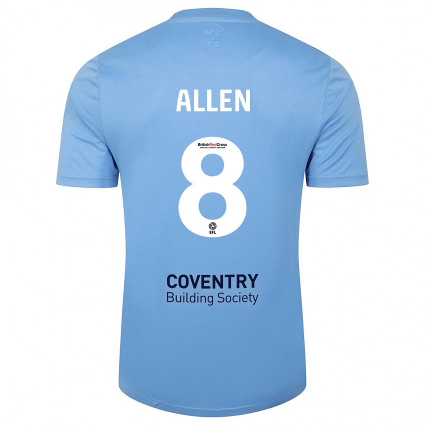 Kinderen Jamie Allen #8 Hemelsblauw Thuisshirt Thuistenue 2023/24 T-Shirt