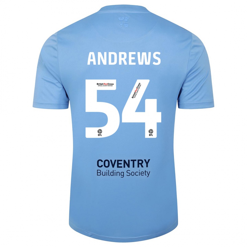 Kinderen Kai Andrews #54 Hemelsblauw Thuisshirt Thuistenue 2023/24 T-Shirt