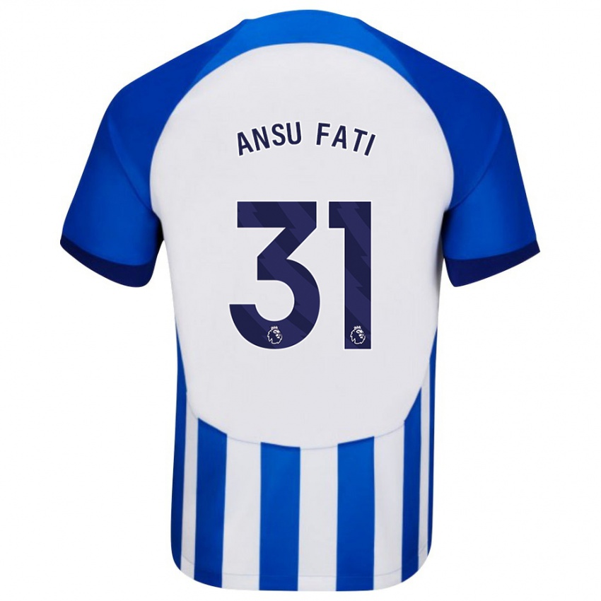 Kinderen Ansu Fati #31 Blauw Thuisshirt Thuistenue 2023/24 T-Shirt