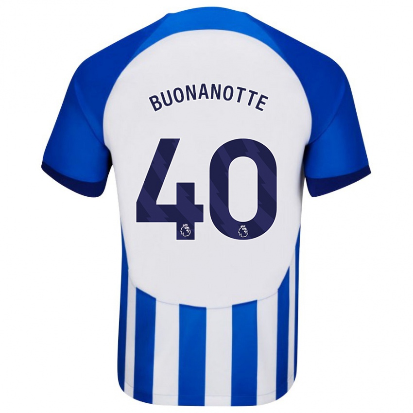 Kinderen Facundo Buonanotte #40 Blauw Thuisshirt Thuistenue 2023/24 T-Shirt
