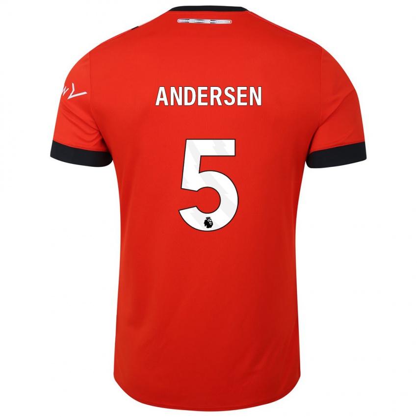 Kinderen Mads Andersen #5 Rood Thuisshirt Thuistenue 2023/24 T-Shirt