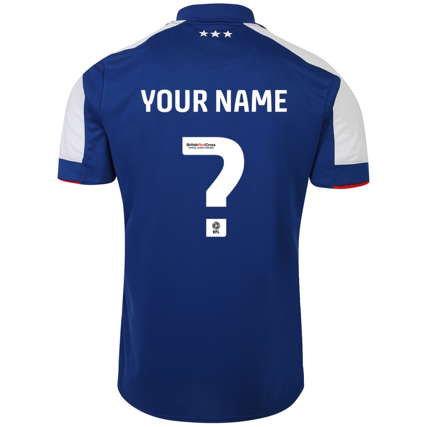 Kinderen Uw Naam #0 Blauw Thuisshirt Thuistenue 2023/24 T-Shirt