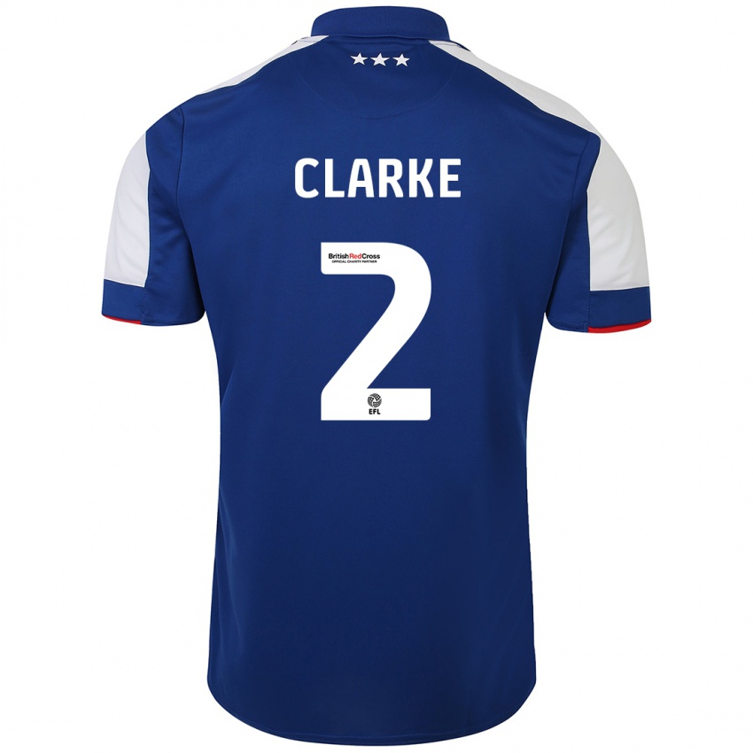 Kinderen Harry Clarke #2 Blauw Thuisshirt Thuistenue 2023/24 T-Shirt
