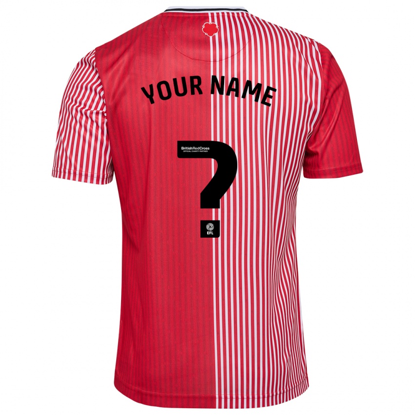 Kinderen Uw Naam #0 Rood Thuisshirt Thuistenue 2023/24 T-Shirt