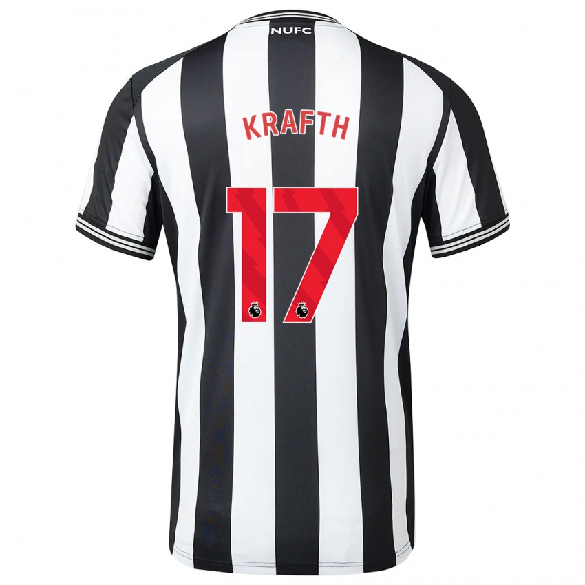 Kinderen Emil Krafth #17 Zwart Wit Thuisshirt Thuistenue 2023/24 T-Shirt