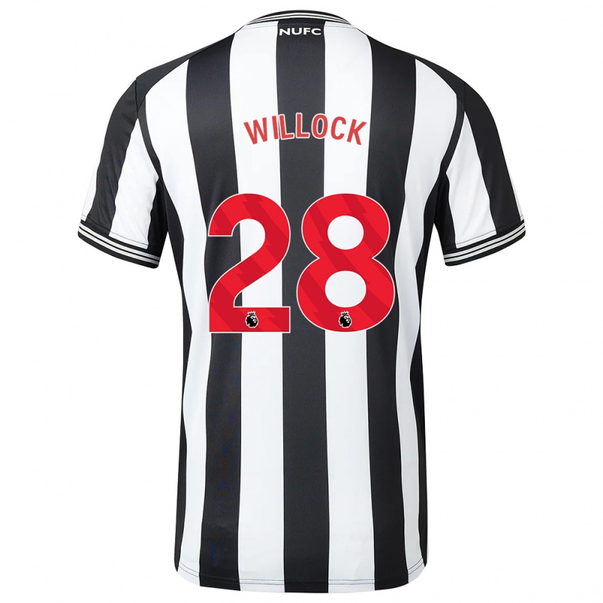Kinderen Joe Willock #28 Zwart Wit Thuisshirt Thuistenue 2023/24 T-Shirt