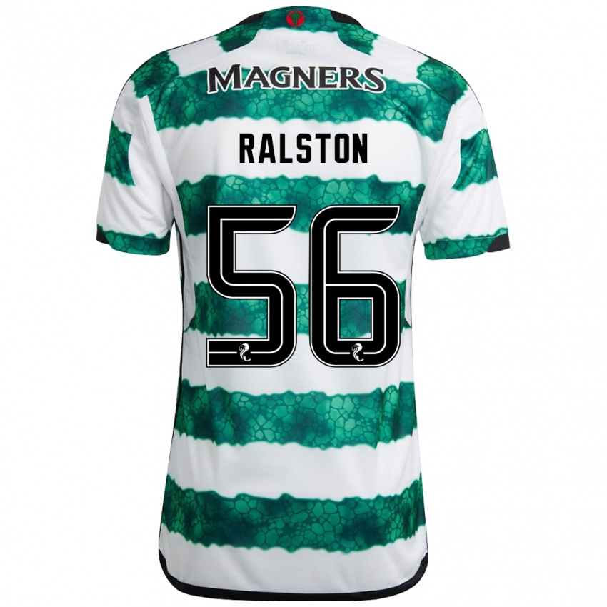 Kinderen Anthony Ralston #56 Groente Thuisshirt Thuistenue 2023/24 T-Shirt