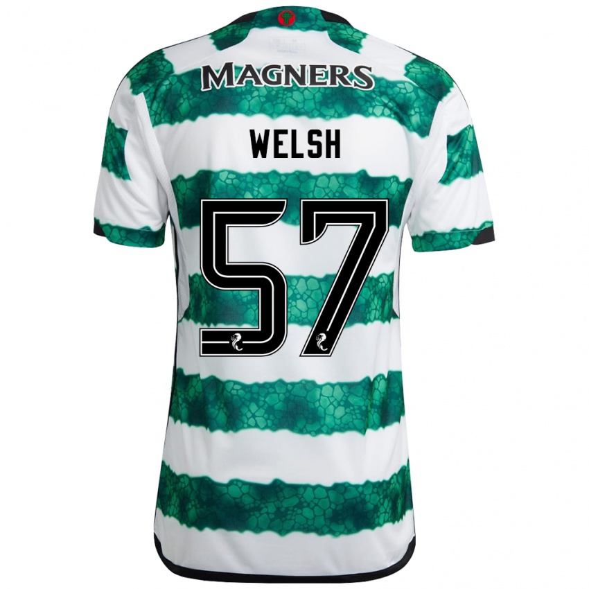 Kinderen Stephen Welsh #57 Groente Thuisshirt Thuistenue 2023/24 T-Shirt