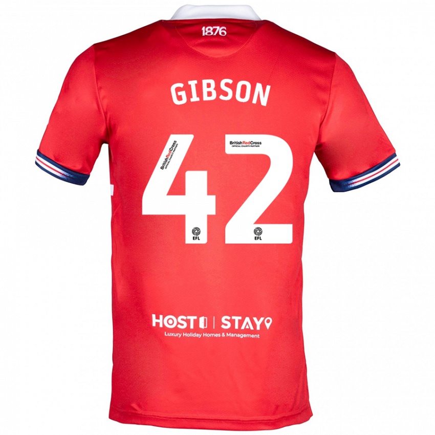 Kinderen Joseph Gibson #42 Rood Thuisshirt Thuistenue 2023/24 T-Shirt