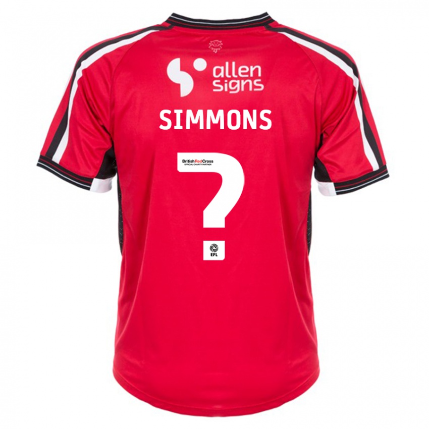 Kinderen Noah Simmons #0 Rood Thuisshirt Thuistenue 2023/24 T-Shirt