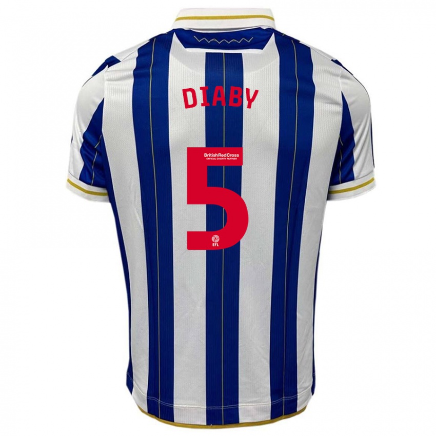 Kinderen Bambo Diaby #5 Blauw Wit Thuisshirt Thuistenue 2023/24 T-Shirt