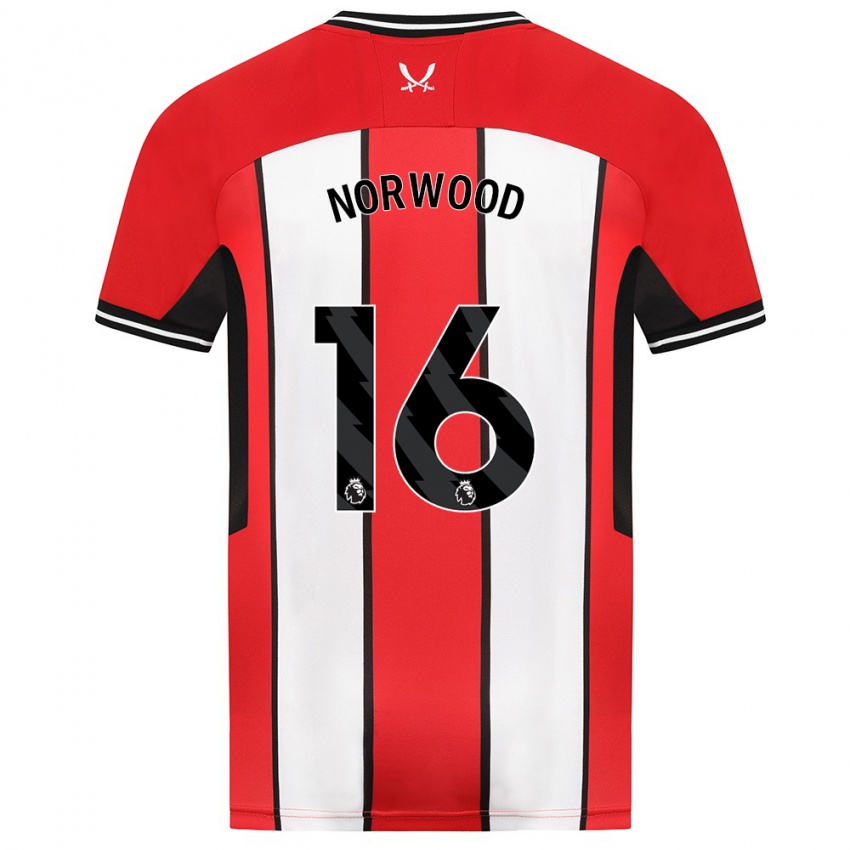 Kinderen Oliver Norwood #16 Rood Thuisshirt Thuistenue 2023/24 T-Shirt