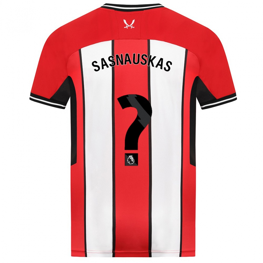 Kinderen Dovydas Sasnauskas #0 Rood Thuisshirt Thuistenue 2023/24 T-Shirt