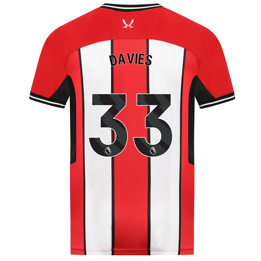 Kinderen Bethan Davies #33 Rood Thuisshirt Thuistenue 2023/24 T-Shirt