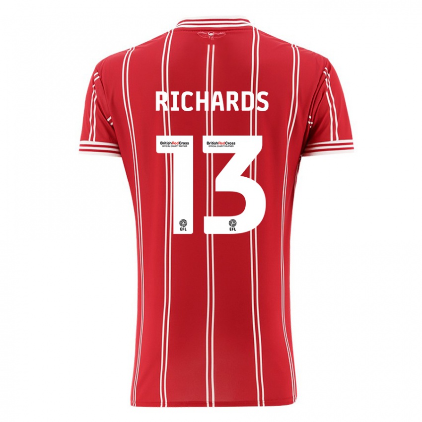 Kinderen Harvey Wiles-Richards #13 Rood Thuisshirt Thuistenue 2023/24 T-Shirt