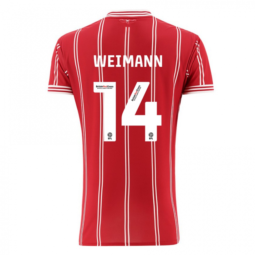 Kinderen Andreas Weimann #14 Rood Thuisshirt Thuistenue 2023/24 T-Shirt