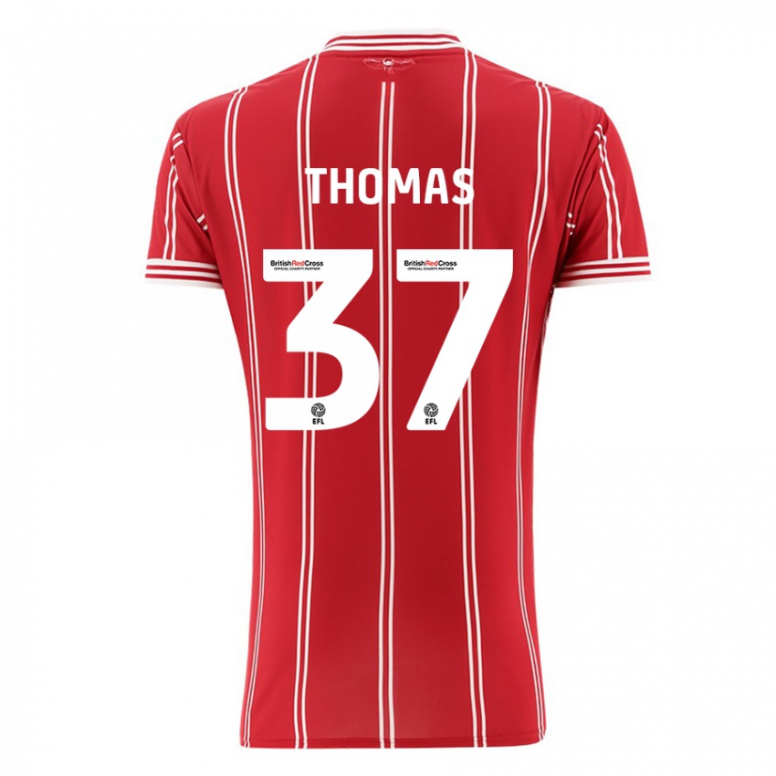 Kinderen Olly Thomas #37 Rood Thuisshirt Thuistenue 2023/24 T-Shirt