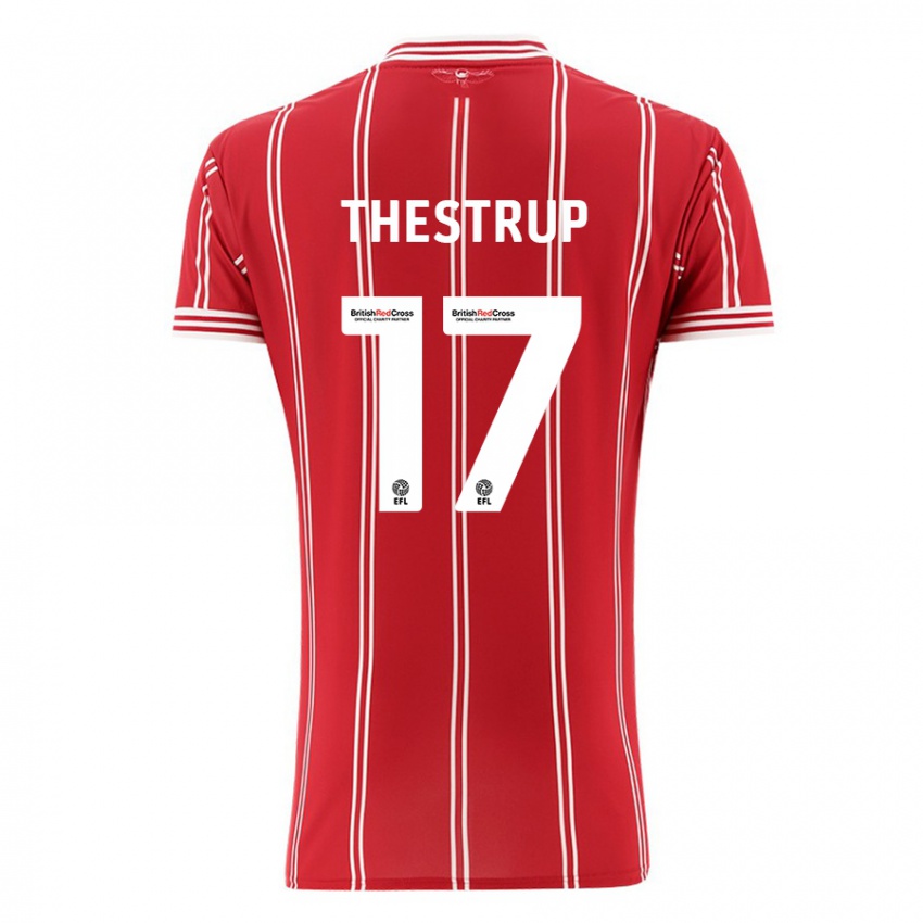 Kinderen Amalie Thestrup #17 Rood Thuisshirt Thuistenue 2023/24 T-Shirt