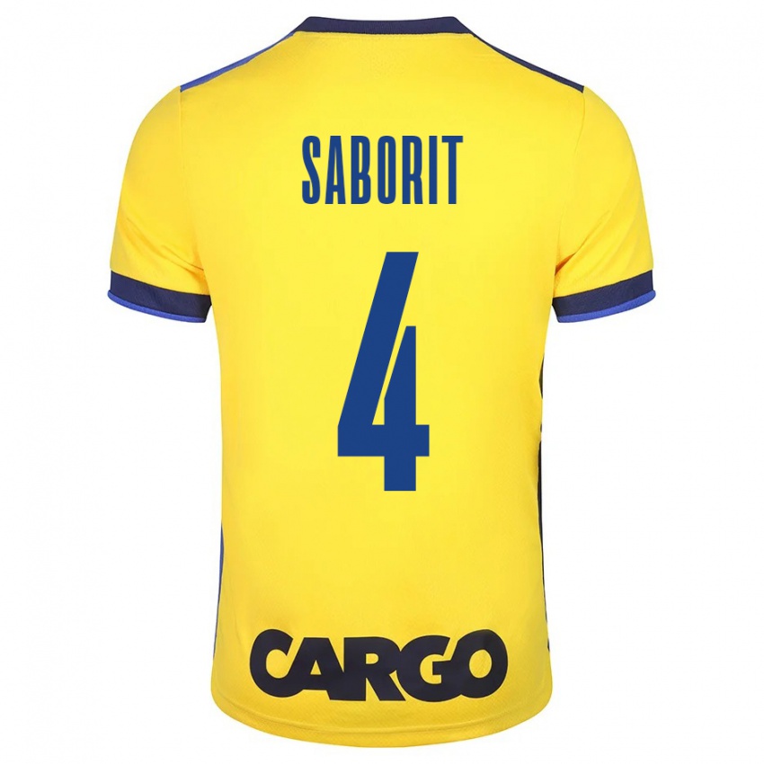 Kinderen Enric Saborit #4 Geel Thuisshirt Thuistenue 2023/24 T-Shirt