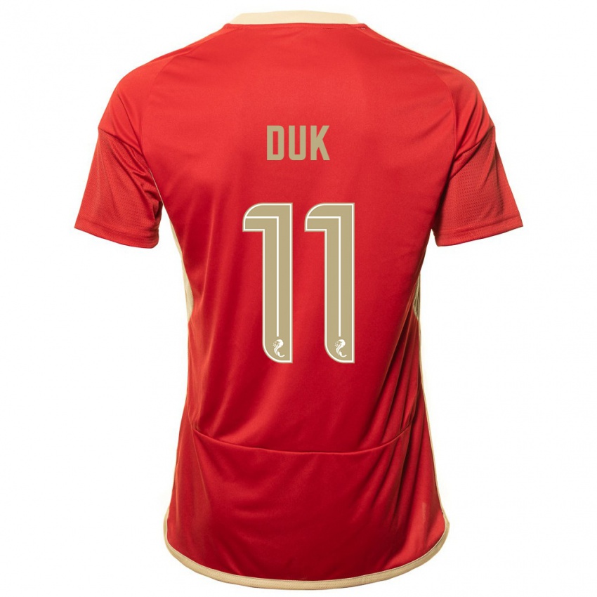 Kinderen Duk #11 Rood Thuisshirt Thuistenue 2023/24 T-Shirt