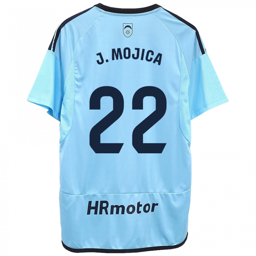 Kinderen Johan Mojica #22 Blauw Uitshirt Uittenue 2023/24 T-Shirt