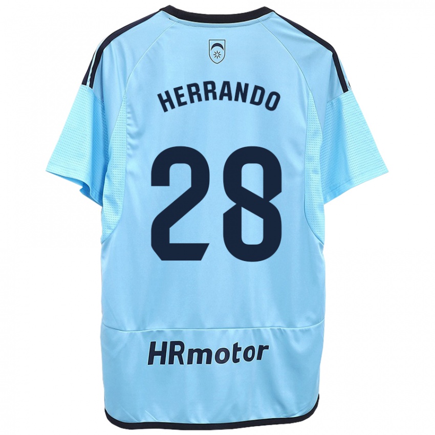 Kinderen Jorge Herrando #28 Blauw Uitshirt Uittenue 2023/24 T-Shirt