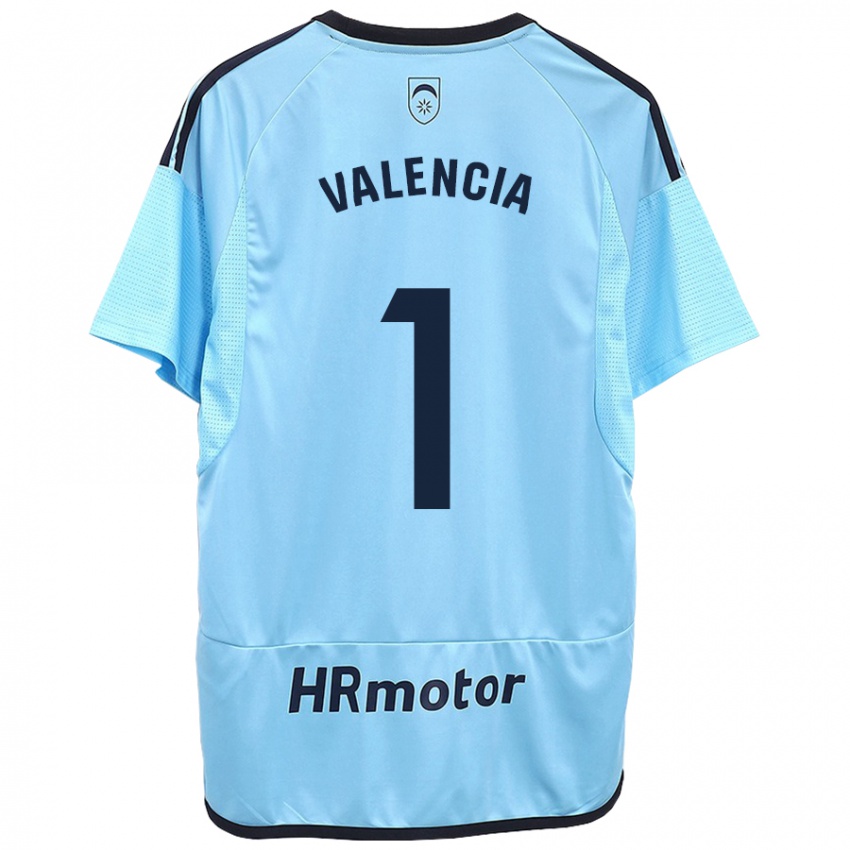 Kinderen Pablo Valencia #1 Blauw Uitshirt Uittenue 2023/24 T-Shirt