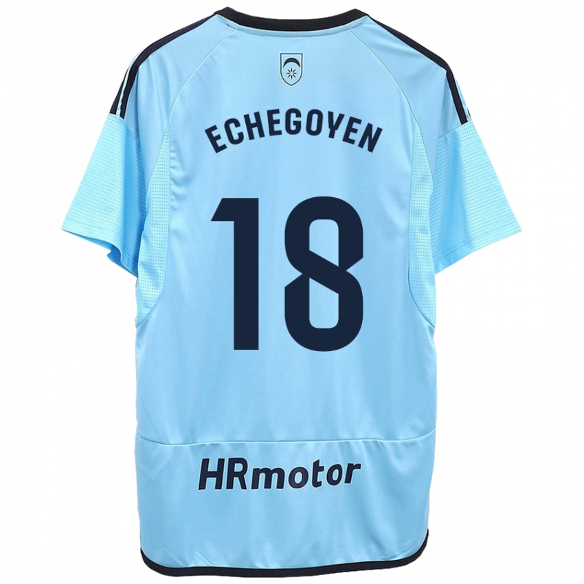 Kinderen Mauro Echegoyen #18 Blauw Uitshirt Uittenue 2023/24 T-Shirt