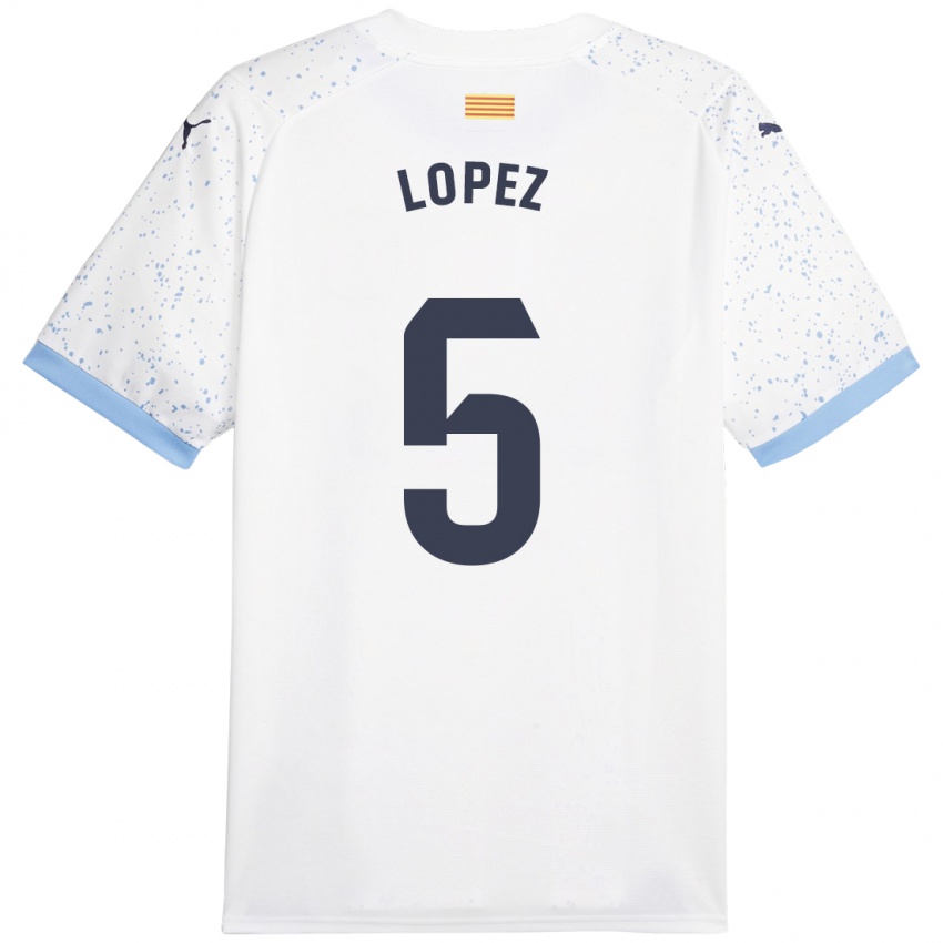 Kinderen David López #5 Wit Uitshirt Uittenue 2023/24 T-Shirt